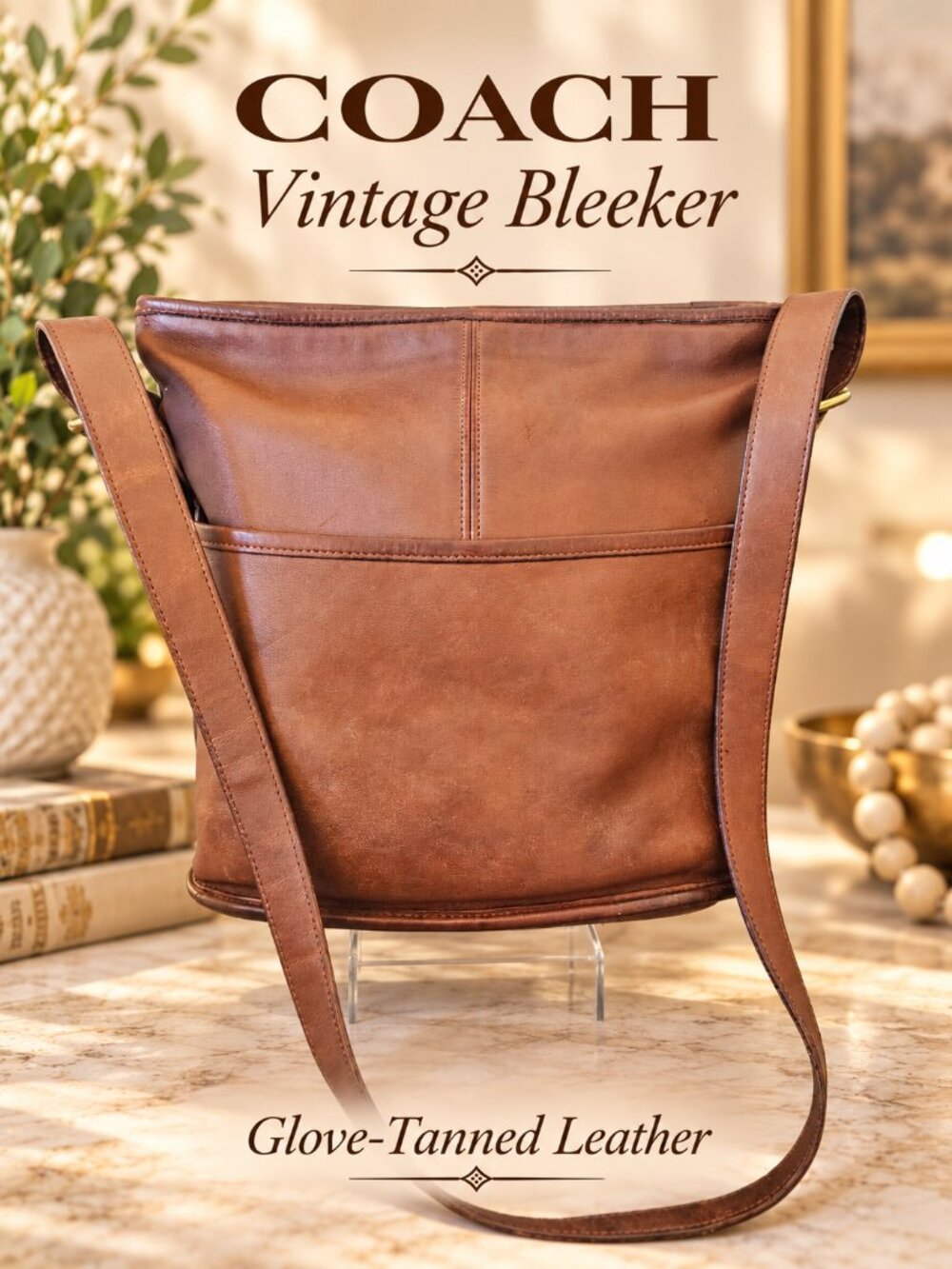 COACH Vintage Bleecker Glove-tanned Leather Bucket Bag Shoulder Bag J6C-4153